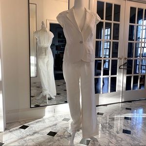 White Linen Pantsuit from The Limited